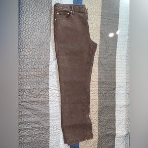 brown straight leg jeans